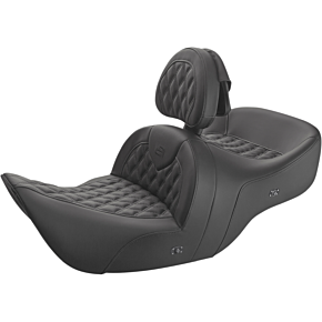 Roadsofa™ Seat - With Backrest - Full Lattice Stitch - Black - Heated - GL H01-07-182BRHCT