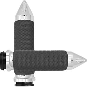 Grips - Memory Foam - Large - Spike - TBW - Chrome MF-63B-CH-FL-SP