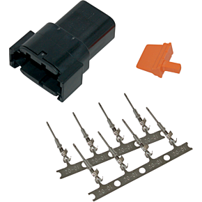Deutsch Dtm 8-pin Blk Receptcl W/8 Trmnls/wdglck Hd74108-98bk