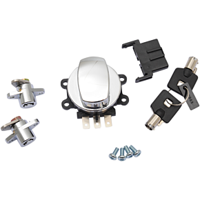 Side Hinge Ignition Switch with Saddlebag Lock - Chrome 2106-0407