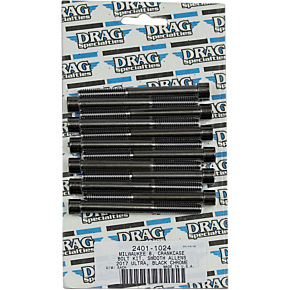 Crankcase Smooth Bolt Kit - Black/Chrome - M8 2401-1024