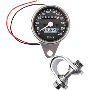 2.4" KPH Mini LED Mechanical Speedometer/Indicators - Chrome Housing - Black Face - 2:1 2210-0330