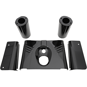 5-Piece Fork Tins - Gloss Black - Ribbed -  '86-'17 FLST 0411-0144