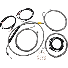 Cable Kit - 18" - 20" Ape Hanger Handlebars - ABS - Stainless LA-8056KT3-19