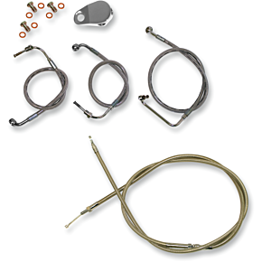 La Choppers Handlebar Cable/Brake Line Kit  - 18" - 20" Ape Hanger Handlebars - Stainless Steel LA-8010KT-19