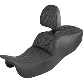 Roadsofa™ Carbon Fiber Seat - Lattice Stitch - With Backrest - FLRT/FLTRT '15-'25 815-07-206B0