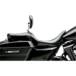 Le Pera Maverick Seat - With Backrest - Smooth - Black - FL '08-'22 LK-957BRS