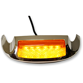 Custom Dynamics Led Front Fender Tip - Amber LED/Amber Lens - Chrome GEN-FT-AA