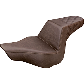 Saddlemen Step Up Seat - Passenger Lattice Stitched - Brown - FXSB