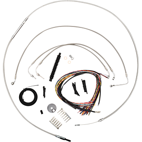 Handlebar Cable/Brake Line Kit - Quick Connect - Complete - 12" - 14" Ape Hangers - Stainless LA-8155KT2-13