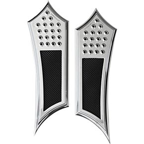 Accutronix Front Floorboards - Chrome w/ Rubber Inserts FBF01-DIC