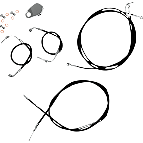 Handlebar Cable/Brake Line Kit - Quick Connect - Mini Ape Hanger Handlebars - Black Vinyl LA-8157KT-08B