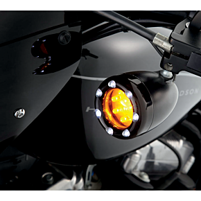 LED Light Kit for Factory Turn Signal Housing - Amber/White - Black 12-759