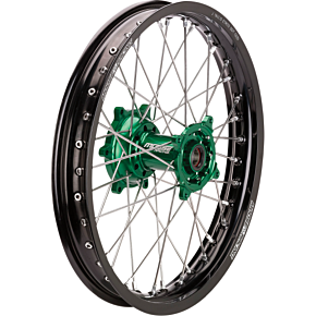 SX-1 Complete Wheel - Rear - Black Wheel/Green Hub - 19"x2.15" - Kawasaki 0204-0626