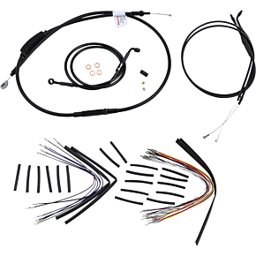 BURLY BRAND Cable Kit - Jail Bar - 12" Handlebars - Black Vinyl B30-1136