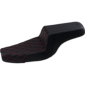 Saddlemen Step Up Seat -Lattice Stitched - Red Stitched - XL