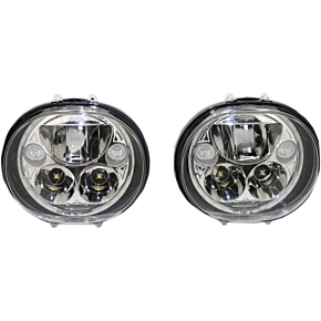 LED Headlight - 5-3/4" - Chrome - Pair CDTB-575OV-C
