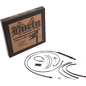 BURLY BRAND Cable Kit - Jail Bar - 14" Handlebars - Black Vinyl B30-1265