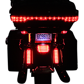 Custom Dynamics Saddlebag Lights -  Red - Chrome PB-FILL-R-C