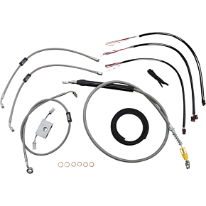 Handlebar Cable/Brake Line Kit - Quick Connect - Complete - 18" - 20" Ape Hangers - Stainless LA-8157KT2-19