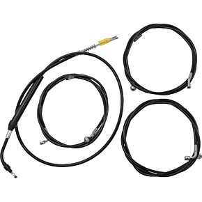 Handlebar Cable/Brake Line Kit - 18" - 20" Ape Hanger Handlebars - Black Vinyl LA-8058KT-19B