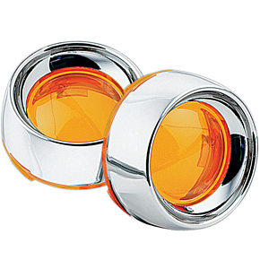 Deep Dish Bezels - Chrome/Amber Lens