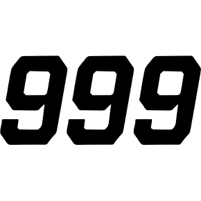 Race Number Plate - #9 - Black - 6" 45-35-9