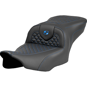Roadsofa™ Seat - Dragon Scale Stitch - Blue Stitch - w/o Backrest - FLTR/FLHX '23-'24 823-07-20801