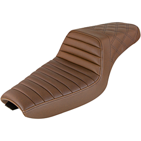 Saddlemen Step Up Seat - Tuck and Roll/Lattice Stitched - Brown