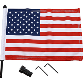 Luggage Rack Flag Mount - 5/8" Round - With 10" X 15" Flag BRFM-RDSB515