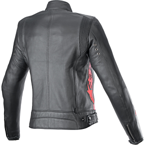 Stella Dyno Leather Jacket - Black/Haute Red - XS 3113924-1346-XS
