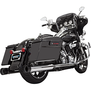 DNT Straight Can Mufflers for '95-'16 FL - Chrome/Black 1F7DNT5