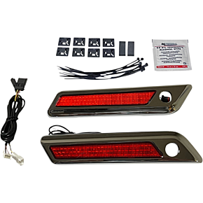 Custom Dynamics Latch Light - Saddlebag - Red - Chrome CD-SBL-BCM-RC