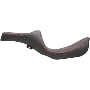 Drag Specialties Predator III Seat - Double Diamond - Red Stitching 0803-0604