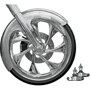 Rc Components Builder Front Fender Kit with Chrome Adapters - For 23" Wheel FNDRKT23