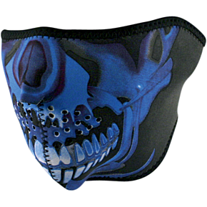 Half Mask - Blue Chrome Skull WNFM024H