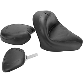 Seat - Vintage - Wide - Touring - With Driver Backrest - One-Piece - Smooth - Black - VTX1300 79327
