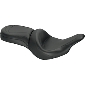 Seat - Vintage - Wide - Touring - Without Driver Backrest - One-Piece - Smooth - Black - Vaquero 76287