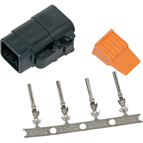 Deutsch Dtm 4-pin Black Plug W/4 Trmnls/wdglck Hd74114-98bk