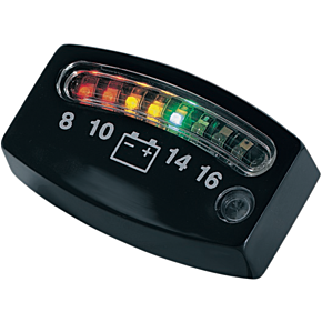 Kuryakyn LED Battery Gauge - Black - 2" x 3/4" x 3/16"