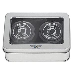 Figurati Designs Front Axle Nut Cover - Stainless Steel - Black w/POW MIA FD50-FAC-BK
