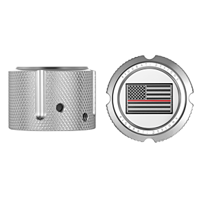 Figurati Designs Front Axle Nut Cover - Stainless Steel - Red Line Flag FD73-FAC-SS