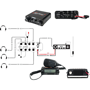Intercom/Radio and Headset Kit - 4-Seat - Black NIRBHBK4
