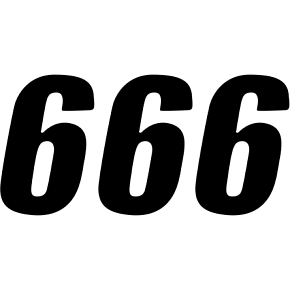 SX Plate Number - #6 - Black - 4" 45-24-6