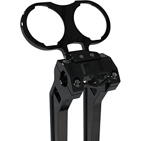 La Choppers Gauge Mount - Dual - Black - Dyna/Sportster LA-7397-02B