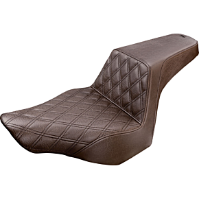 Saddlemen Step Up Seat - Driver Lattice Stitched - Brown - FXSB