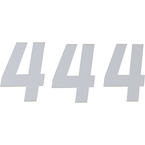 Race Number Plate - #4 - White - 6" 45-36-4