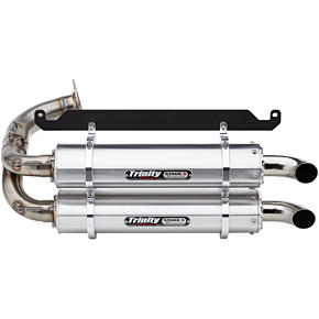 Stage 5 Slip-On Dual Muffler - Brushed Aluminum TR-4169S