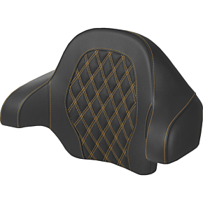 Tour-Pak® Backrest Pad - Lattice Stitch - Gold Stitch - FL '14-'24 814-07-18407