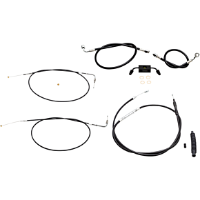 La Choppers Handlebar Cable/Brake Line Kit - 12" - 14" Ape Hanger Handlebars - Black Vinyl LA-8321KT-13B
